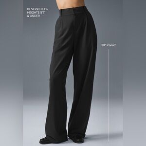Alo Yoga High-Waist Dreamscape Trouser Pants - Trouser Trance - Black - Sz Small